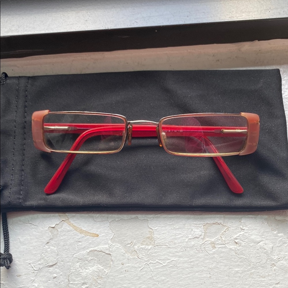 Pink and Red Optical glasses. Made in Italy.